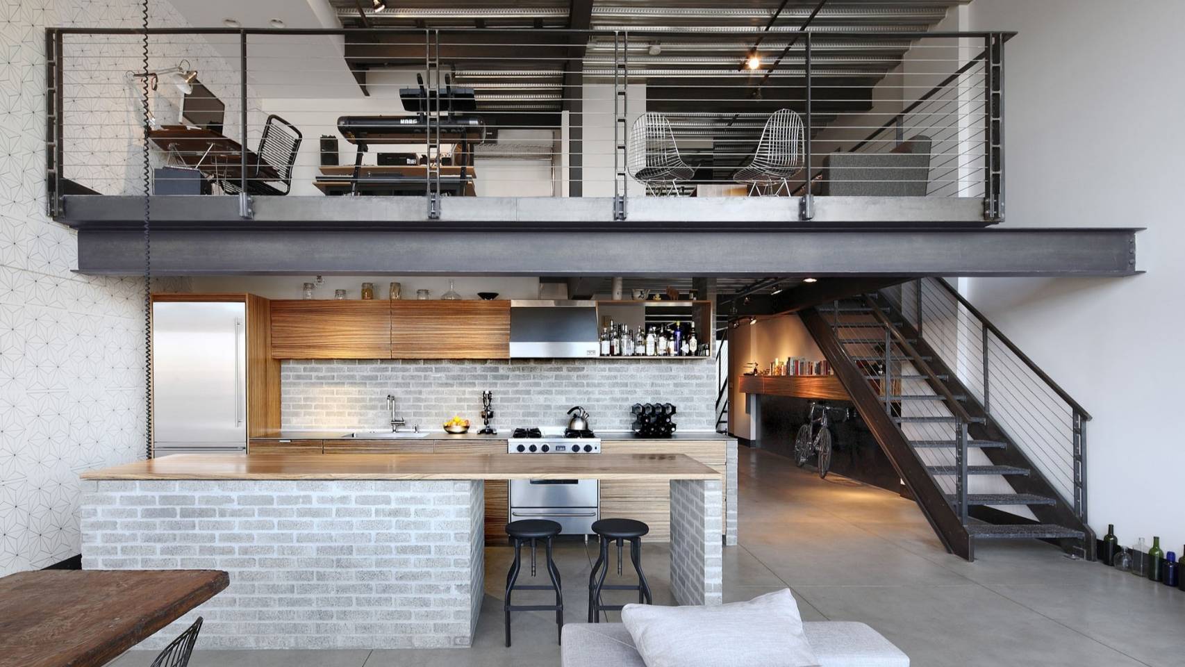 Loft / Industrial Style ห้องโทนสีขาว-เทา